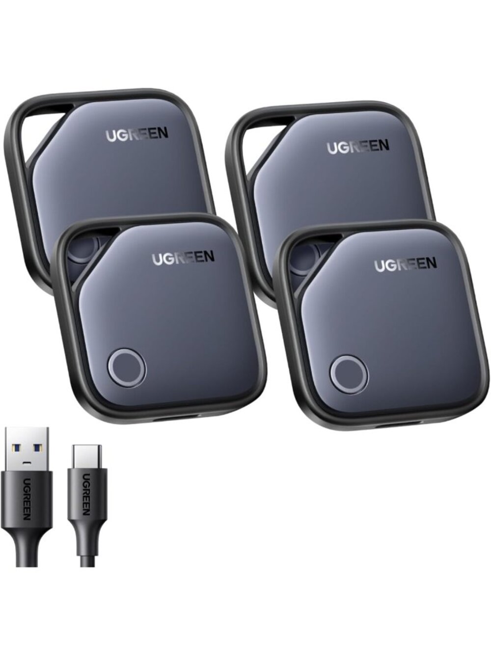 4-Pack Air Tracker Tags for iOS - Bluetooth Tracking Device, Key Finder, Lost